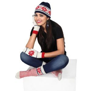 KC STORE presents Handmade KC Woolen Socks with Gloves & Cap for girls & women spl. Combo for this Winter