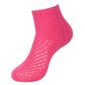 Handmade KC woolen socks for girls & women #Net Design #Pink #Adorable