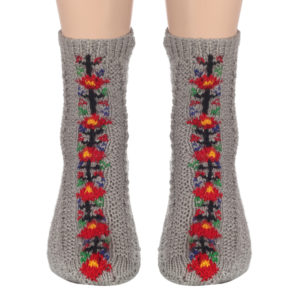 Handmade Woolen socks for women Warm feet Hand knitted socks Natural wool leg warmers Cozy home wear Gifts for her from KC STORE FLOWER DESIGN #BEGINNING