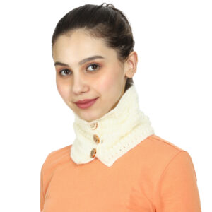 Handmade woolen KC neck warmer (Off-White)