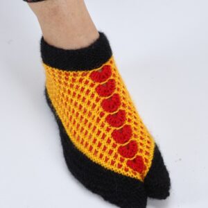Handmade Woolen Socks 100% soft KC Women Socks (Black) peacock design